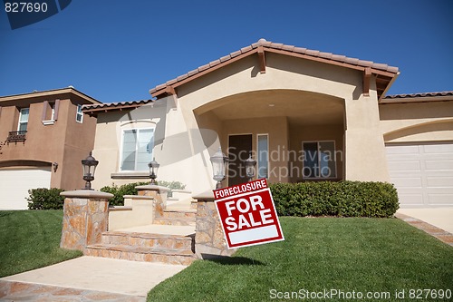 Image of Foreclosure Home For Sale Sign and House