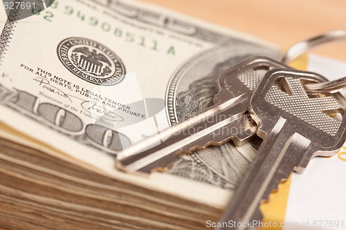 Image of House Keys on Stack of Money