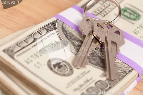 Image of House Keys on Stack of Money