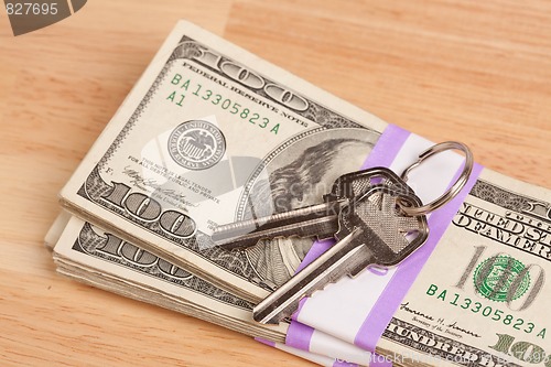 Image of House Keys on Stack of Money