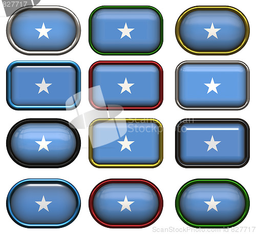 Image of twelve buttons of the Flag of Somalia