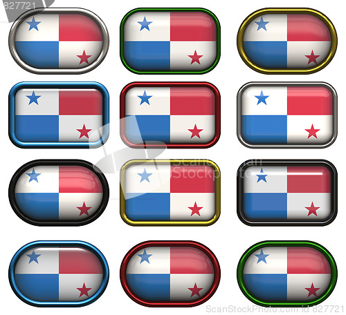 Image of twelve buttons of the Flag of Panama