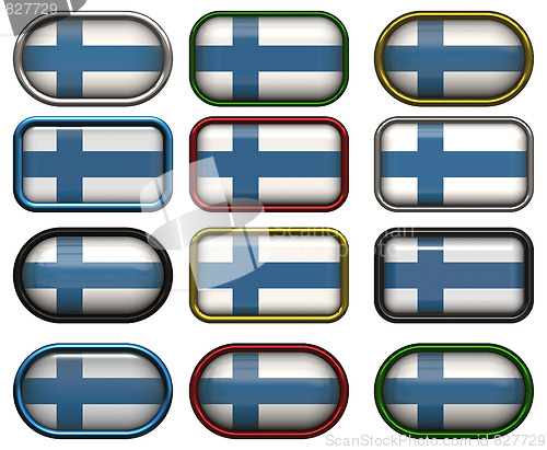 Image of twelve buttons of the Flag of Finland