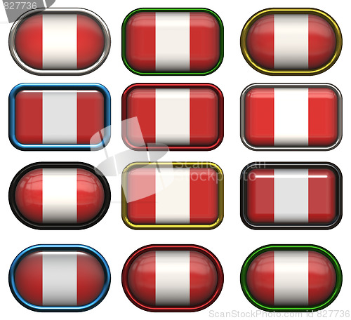 Image of twelve buttons of the Flag of Peru,