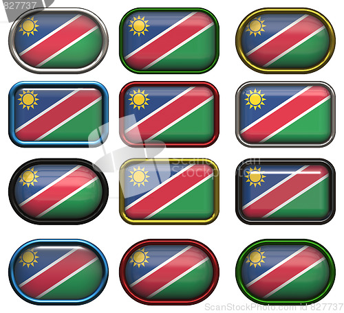 Image of twelve buttons of the flag of nambia