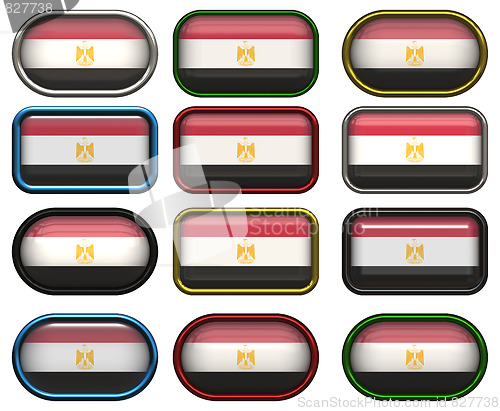 Image of twelve buttons of the Flag of Egypt
