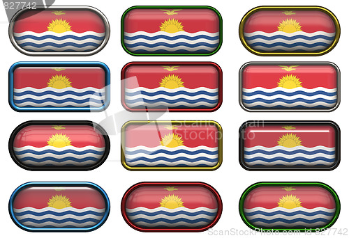 Image of twelve buttons of the Flag of Kiribati