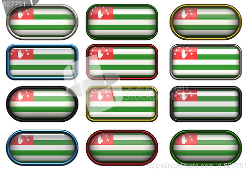 Image of twelve buttons of the Flag of Abkhazia