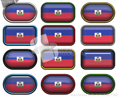 Image of twelve buttons of the Flag of Haiti