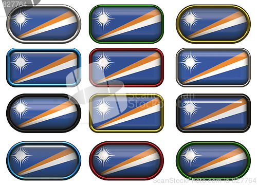 Image of twelve buttons of the Flag of Marshall Islands