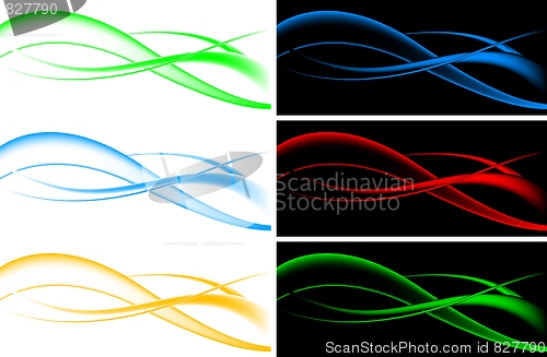 Image of Set of wavy banners
