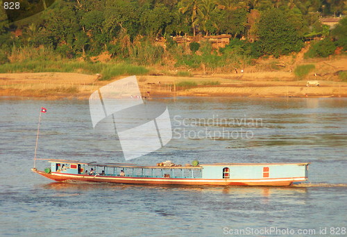 Image of River bus. Laos-Thailand