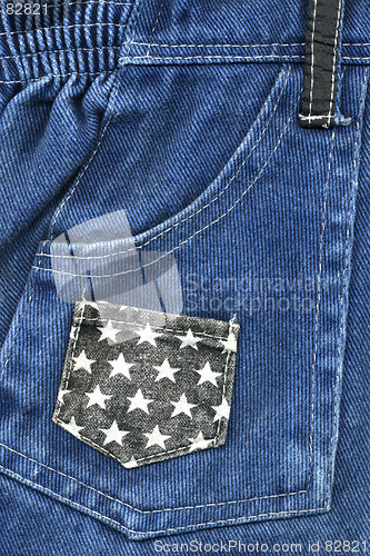 Image of Jeans pocket decorated with a stars
