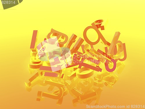 Image of Orange background with letters