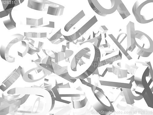 Image of White background with letters