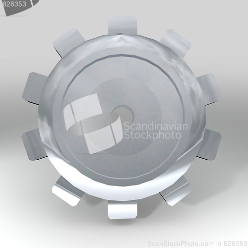 Image of silver gear teeth