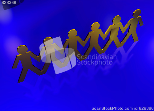 Image of golden paper chain men