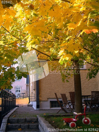 Image of City Courtyard  in the Autumn