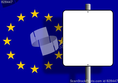 Image of European flag sign post