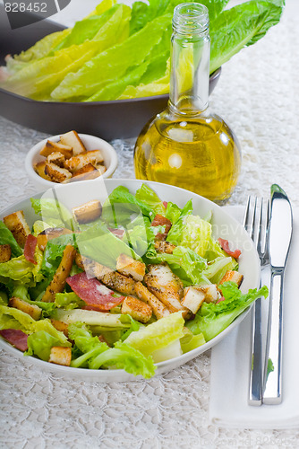 Image of fresh homemade ceasar salad