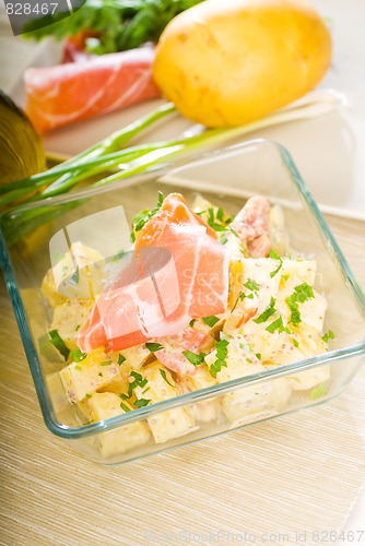 Image of parma ham and potato salad