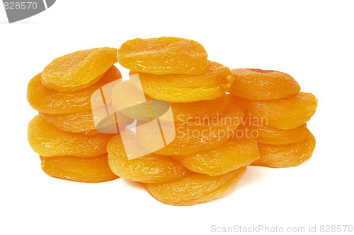 Image of Three columns of dried apricot