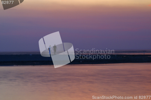 Image of romantic sunset walk