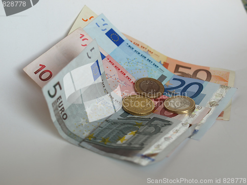 Image of Euro note and coin