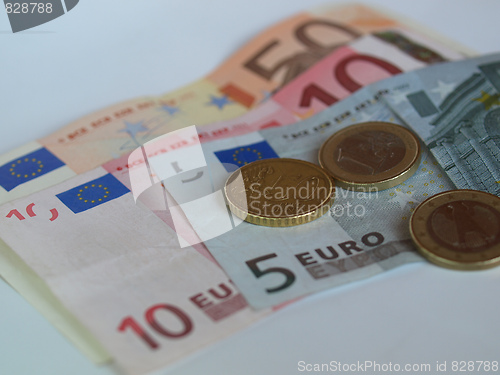 Image of Euro note and coin