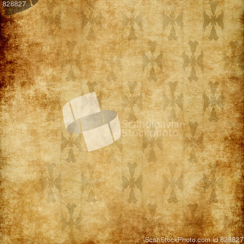 Image of old wallpaper on the wall