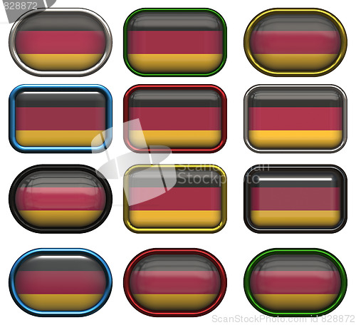 Image of twelve buttons of the Flag of Germany