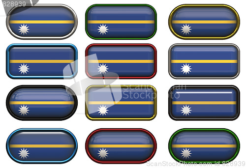 Image of twelve buttons of the Flag of Nauru