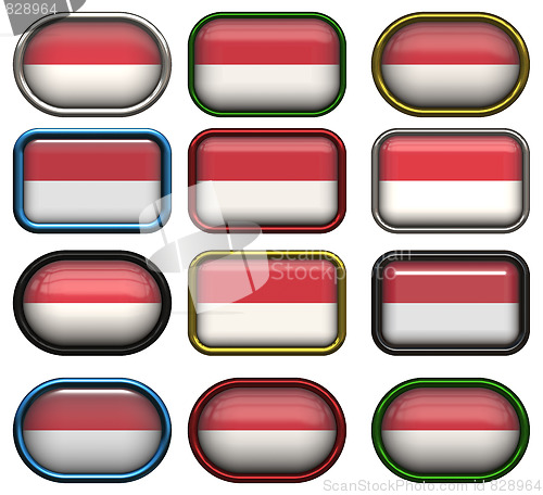 Image of twelve buttons of the Flag of Indonesia