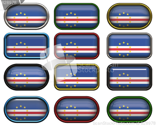 Image of twelve buttons of the Flag of Cape Verde