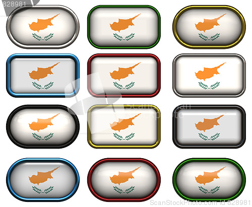 Image of twelve buttons of the Flag of Cyprus