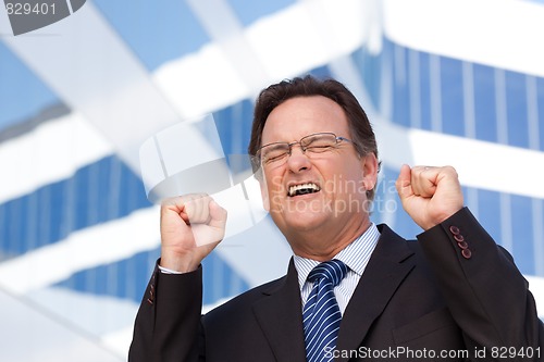 Image of Happy Excited Businessman