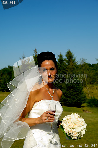 Image of Bride with flower bouquet