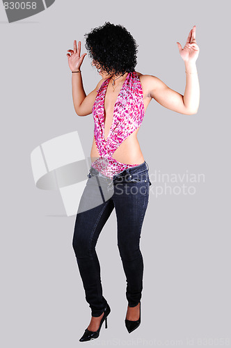 Image of Girl in bikini and jeans.