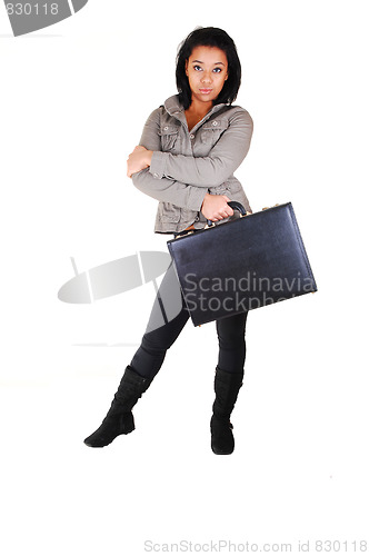 Image of Business woman with brief-case.