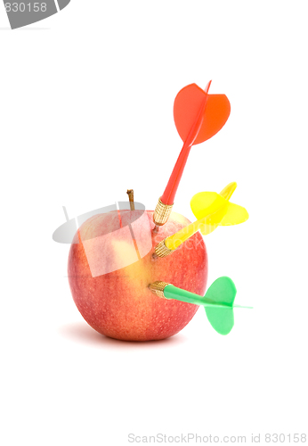 Image of Apple with three darts