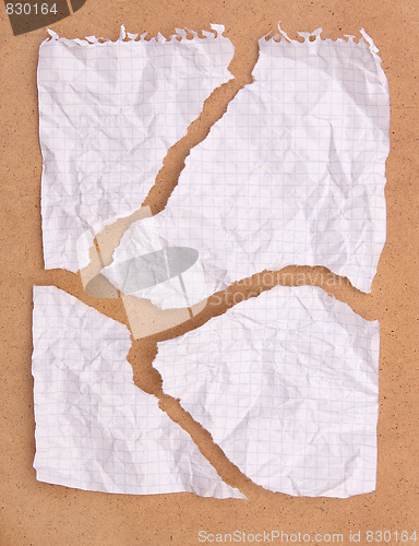 Image of Crumpled  ragged note paper