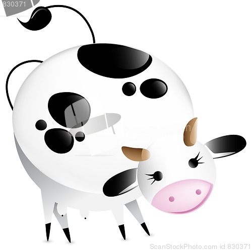 Image of Cute vector glossy cow