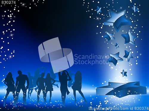 Image of Party Crowd Dancing Star Blue Flyer. 