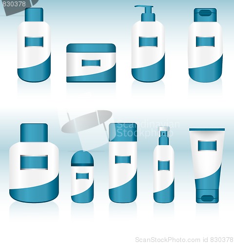 Image of Set of 9 Cosmetic Containers.