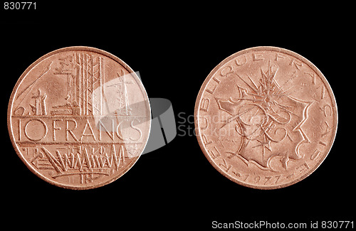 Image of Vintage French Franc coins