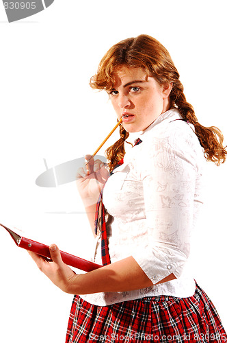 Image of Student girl with books.