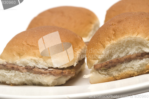 Image of mini hamburgers cheeseburgers with onions