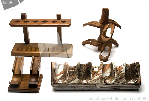 Image of collection of smoking pipe racks