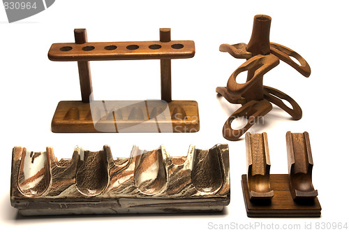 Image of collection of smoking pipe racks