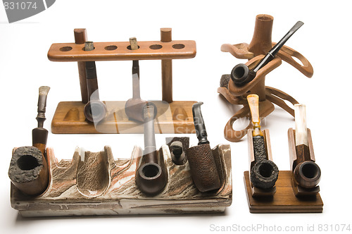 Image of collection of smoking pipe racks